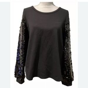 Chico’s Zenergy Sequined Sleeve Sweatshirt
